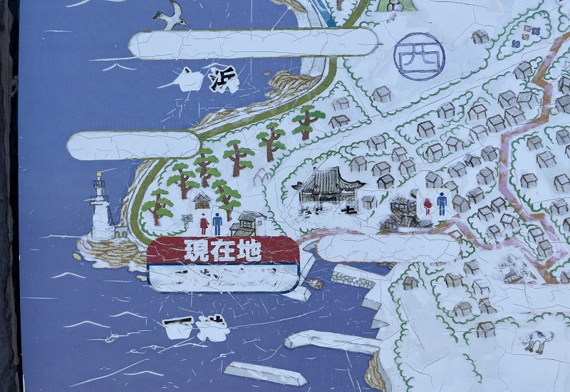 佐久島西港の案内図拡大
