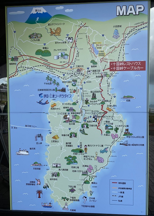 伊豆半島周辺の観光地図