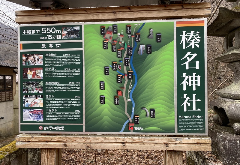 榛名神社参拝案内板