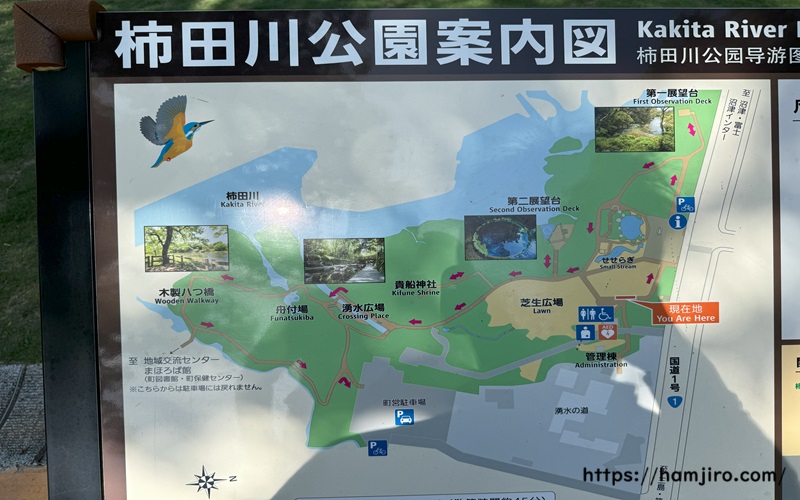 カラーの柿田川公園案内図