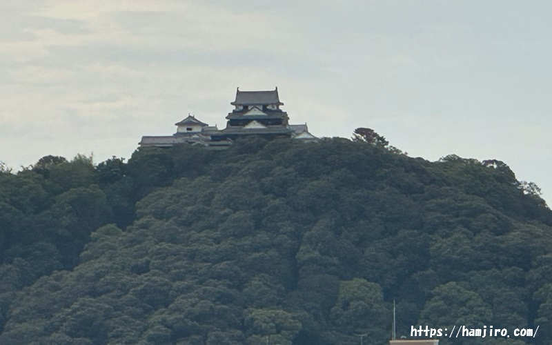 山の上にある松山城
