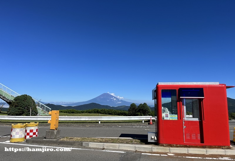遠くに望む富士山