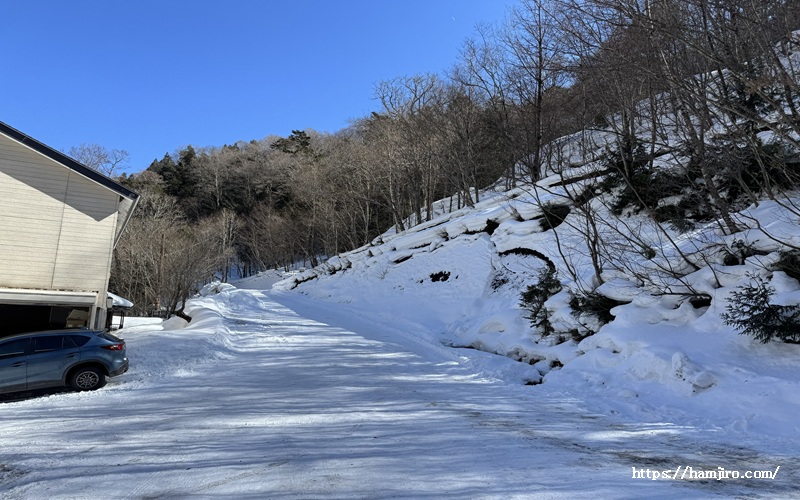 雪道のスロープ