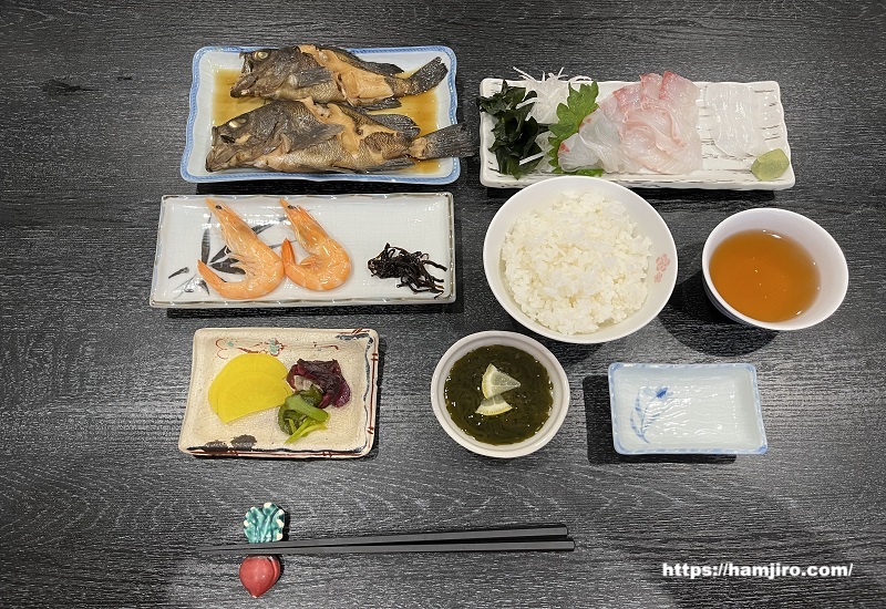 魚介類が盛沢山の夕飯