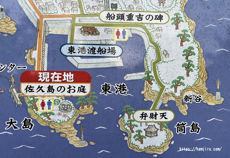 東港中心とした案内図
