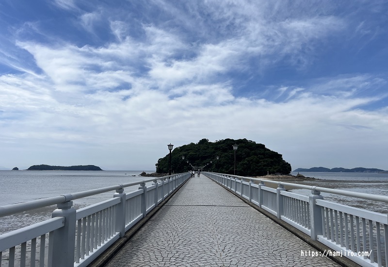 竹島橋から見える木々で生い茂っている竹島