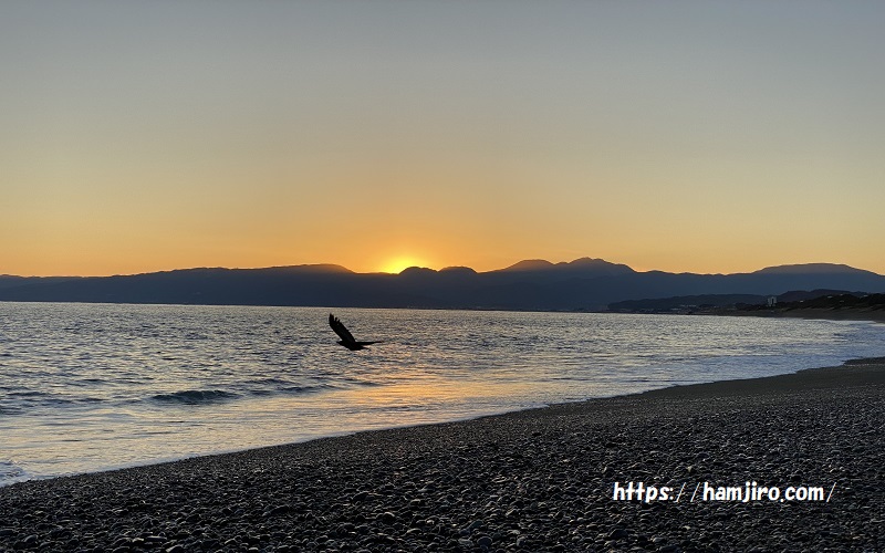夕暮れの照ヶ崎海岸