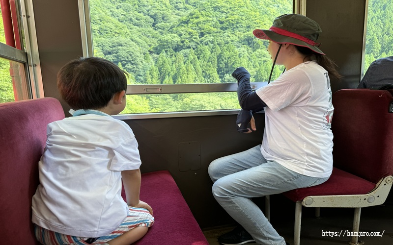親子で乗車している様子