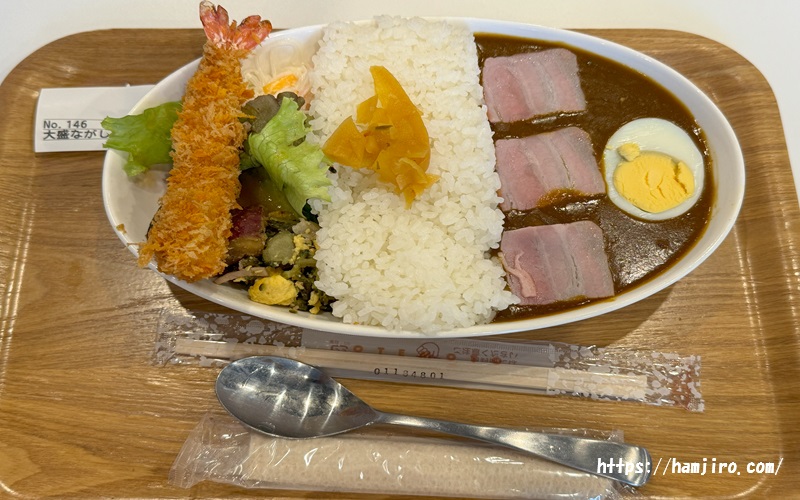 具たくさんの長島ダムカレー