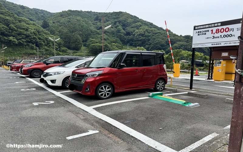 箱根臨時駐車場 第2駐車場の駐車場内の様子