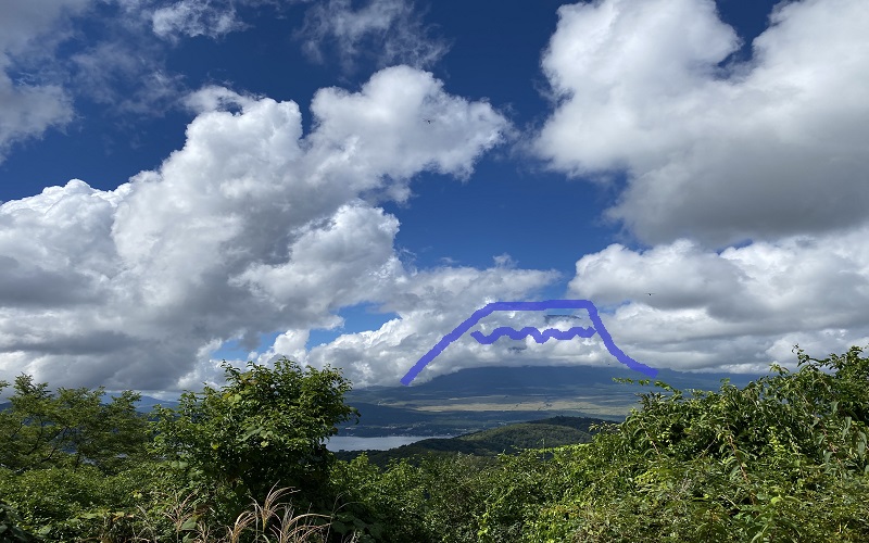 山頂からの富士山の景色