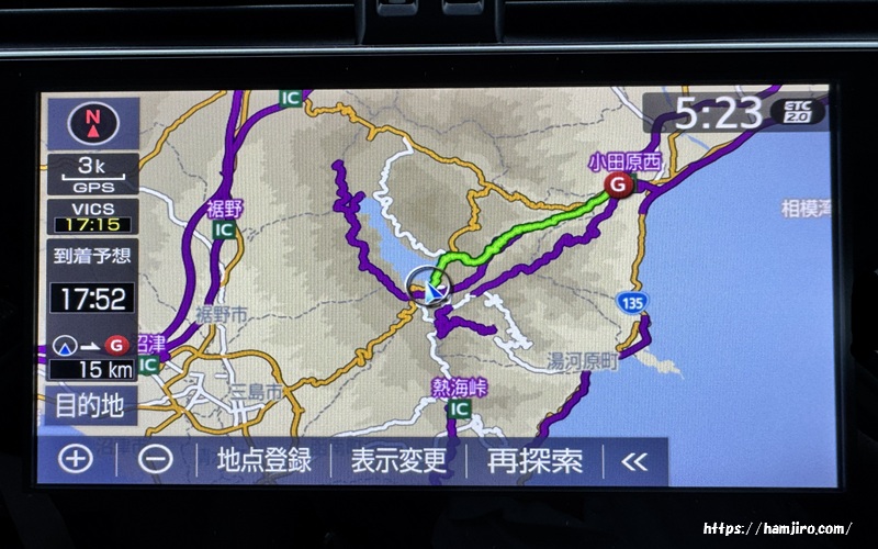 車載ナビルート案内